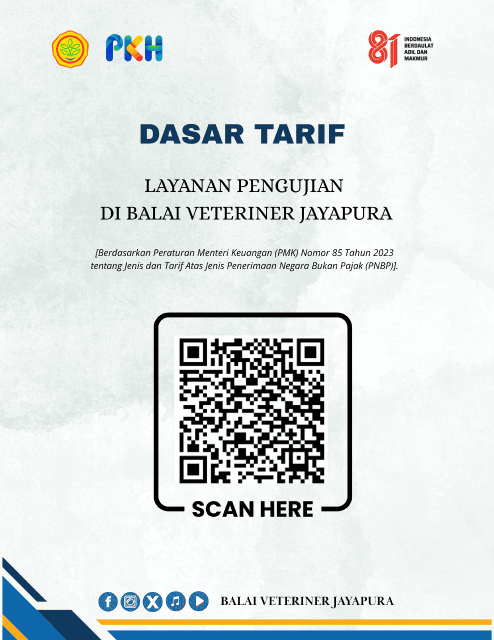 Tarif Layanan Pengujian