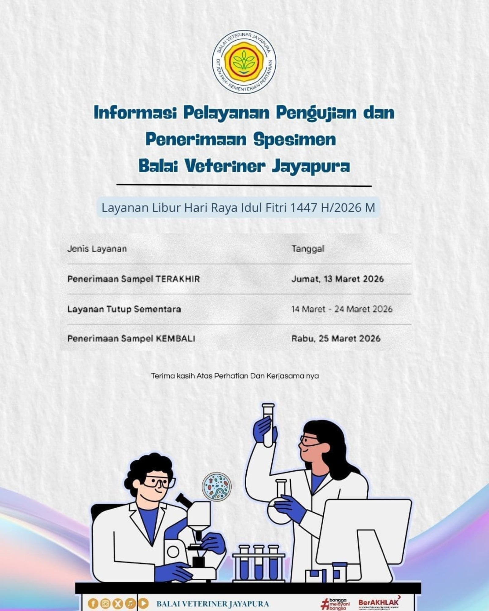 Pengumuman Layanan Libur Lebaran