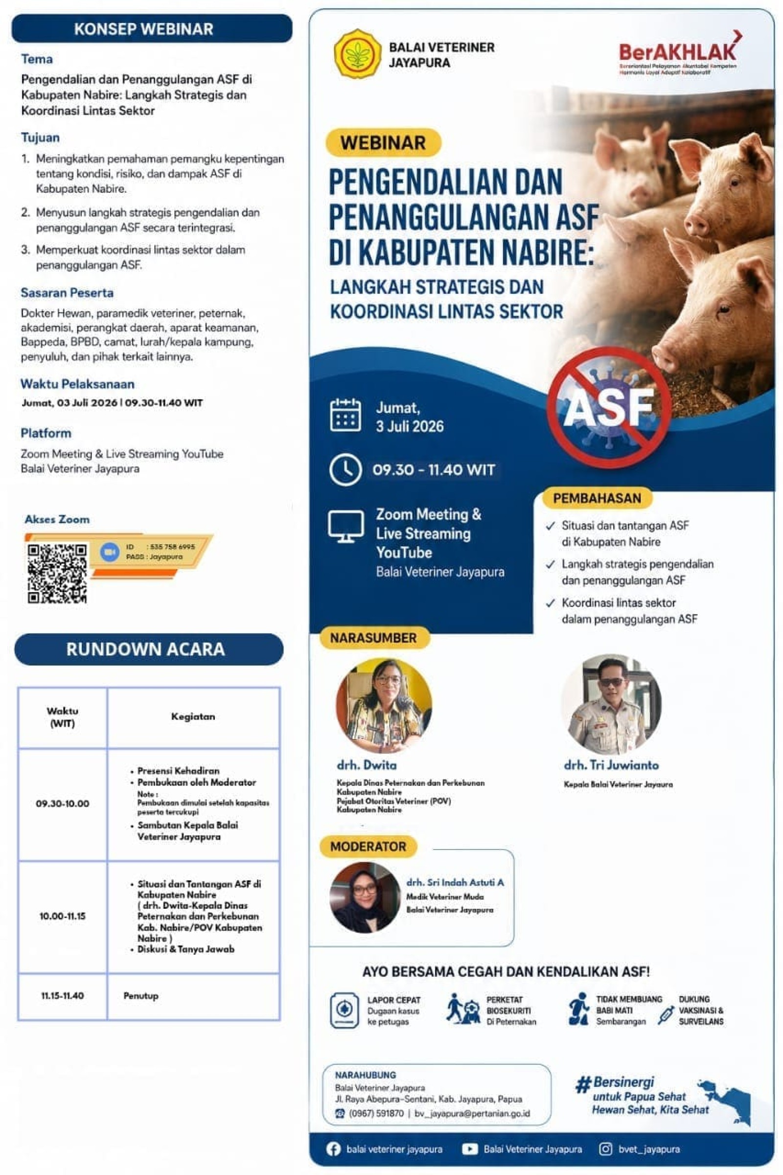 Webinar Pengendalian dan Penanggulangan di Kabupaten Nabire